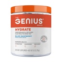 The Genius Brand Genius Hydrate - Electrolyte Supplement for Daily Hydration - Coconut Water - Sugar-Free - 8 Minerales esenciales " Nutrientes - Non-GMO - Blue Raspberry - 50 Servings