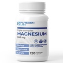 Laboratorios de Puro Complejo de Magnesio Triple 300 mg de Glycinate de Magnesio, Malate, " Citrate [High Absorption] 120 Veg Capsules  No Harmful Additives ← Non-GMO, NO Gluten and Dairy TEN Made in USA