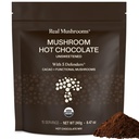Real Mushrooms Unsweetened Hot Chocolate Mix con 5 defensores – Reishi, Chaga, Turquía Tail, Maitake, Shiitake – Coco Powdered Unsweetened – Orgánico Cacao Powder Suplemento, Vegan, 15 Servimientos