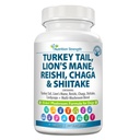 15-en-1 Mushrooms for Dogs Turquía Tail 600mg Lion's Mane 600mg Reishi 600mg Shiitake 500mg Cordyceps 300mg Chaga 300mg Maitake 200mg Meshima Blazei Poria Enoki Portobello 90 Tablets
