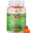 Gummies de vitamina D para niños - Delicious Kids Vitamin D 1000 IU Por Serving Gummy Vitamins for and Toddlers Immune Support Plus Muscle Teeth and Bone Health - Gelatin Free Fruit Flavors
