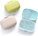 MEACOLIA 3 Pack 8 Compartimientos Organizador de Píldora de Viaje, Caja de Píldora Diaria Caja de Píldora Pequeña para Púrpura de Bolsillo, Medicamento de Contenedor Portable