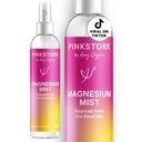 Pulverizador de magnesio de estufa rosa - para calma, estrés y sueño, apoyo a la sensibilidad, embarazo debe tener, 200 mg por 6 radios, purpurina corporal de cloruro de magnesio puro, 4 oz, sin aroma