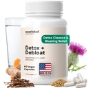 Nutrido Detox de Salud Natural + Debloat - Milk Thistle & Dandelion Root Vegan Supplement for Women - Bloating Relief & Digestion Support - 60 cápsulas