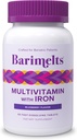 BariMelts Multivitamínico Bariat con Hierro - 1 Mes de suministro (60 Tablas de resolución rápida) - Libre de azúcar - Vitaminas Bariatricas de post-Op - Sabor Natural de Blueberry