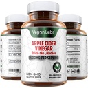 Laboratorios veganos Apple vinagre cider cápsulas con las cápsulas veganas madre- 180, 1600MG Por Serving- 100% natural ACV píldoras- soporta la digestión saludable, Keto, Manejo de peso, Detox, y el sistema inmunológico