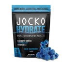 Jocko Fuel Hydrate Electrolytes Powder Packets Low Sugar - Amplificador de hidratación Packets para la recuperación, deshidratación, " Ejercicio - con vitaminas B6, B12 " C (16 Packets) Blue Raspberry