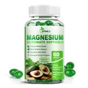Magnesium Glycinate 400mg, High Absorption Magnesium Suplementos Softgels con vitamina E, B6, Zinc para el sueño, calma, relajación muscular " Bone Health, Gluten-Free, Non-GMO, 60 softgels