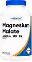 Nutricost Magnesium Malate 2,100mg, 180 Capsules - Vegetariano, No GMO, Gluten Free