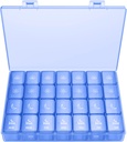XL Pill Organizer 4 veces al día, BUG HULL Extra Large Weekly Pill Box Case, 7 Day Vitamin Container Daily Pill Holder for Cod-Liver Oil, Vitaminas, Suplementos (Royal Blue)
