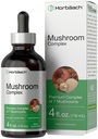 Horbäach Mushroom Complex ← 4 Fl Oz Herbal Liquid Drops ¦ Lion's Mane, Reishi, Shiitake, Chaga, Cordyceps, Maitake, y Oyster Mushroom Suplemento Blend ← Vegetarian  Non-GMO, Gluten Free Formula