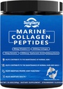 Péptidos de colágeno Polvo para Mujeres, Multi Marine Hidrolyzed for Healthy Hair, Skin, Nails with Hyaluronic Acid, Biotin, Vitamina C, 30 Servings (10.6 OZ, Strawberry)