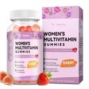 Totaria Sugar Gummies Multivitamina gratis para Mujer 14+ w/Iron, Inositol, Folate, Biotina, Mujer Diariamente Multivitamina Gummy w/Vitamin A, C, B, D3, K2, para el cabello, Skin, Energía, Inmune, Sabor de Fresa