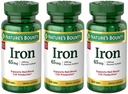 Nature's Bounty Iron 65 mg, 3 Bottles (100 Count)