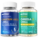 Liposomal Calcio AKG Suplemento 1500mg + Vegan Omega 3 Suplemento 1000mg
