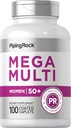 Piping Rock Multivitamin for Women 50 Plus  100 Coated Caplets ← Daily Multi Vitamin &amp; Mineral for Women ← Non-GMO, Gluten Free Supplement