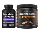 NutraChamps Liver Detox &amp; Mushroom Powder - Cognition, Detox &amp; Immunity Bundle
