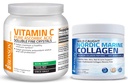 Bronson Marine Collagen Peptides Hidrolyzed Protein Powder 100% Wild Caught Nordic Cod Vitamin C Powder Pure Ascorbic Acid Soluble Fine Non GMO Crystals