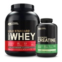 Optimum Nutrition 100% Gold Standard Whey Protein Powder: Double Rich Chocolate (5 libras) con Micronized Creatine Monohydrate Powder, Unflavored (120 piezas) - Bundle Pack