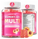 Multivitamina para Mujer Gummies para 40+ con Omega-3, Niacinamide, B-Complex, Lutein, Hierro, Cholina, Phosphatidylserine, Vitamina D3 para la piel, el cabello, la energía, inmune, hueso - Vegan, azúcar Gratis, 120Cts