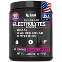 Zeal Naturals Electrolyte Powder Recovery Drink (90 Servings ← Black Cherry) w 0 Sugar +BCAAs +B-Vitamins Electrolyte Suplemento w Potassium Zinc &amp; Magnesium for Hydration - Keto Electrolytes