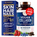 Collagen Vegan para Mujer y Hombre Suplementos - Vitamina C, Biotina, Aminoácidos Glicina, Lysine, Proline, Fruta Orgánica & Polvo vegetal - Una vez Día - 30 Colágeno de colágeno con base vegetal