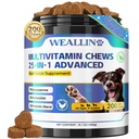 Vitaminas para perros - 25-en-1 Vitaminas y Suplementos Multivitamínicos con Glucosamina Probióticos Omega-3 Puppy Multivitamínico Chewable for Coat, Heart, HIPS &amp; Joints, Digestion & Immune System 200pcs