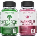 Supergreen &amp; Magnesium Gummies - Magnesium Ayuda a los músculos Recover, Delicious Supergreens with Spinach, Broccoli, Beetroot, Green Tea, " Acai for Immunity Support- 60 Gummies