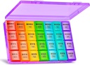 XL Gran organizador semanal de píldoras 4 veces al día, 7 días cajas y organizador AM PM, Big Compartments Pill Case, organizador mensual de medicamentos 28 días dispensador de aceites de pescado