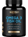 Omega 3 Fish Oil 2000mg, 800mg EPA y 600mg DHA - Enteric Coated and Burpless - Supports Brain, and Heart - Burpless, Non-GMO, 3rd Party Lab Tested and NSF Certified - 120 Softgels