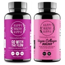 Happy Healthy Hippie Vegan Collagen Builder w/Hyaluronic Acid &amp; Go with The Flow Hormone Balance for Women