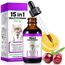 Cat Multivitamínico,15 en 1 Cat Vitaminas Líquidas Suplementos para la salud del corazón, huesos, articulación, piel " Cuna, vejiga, sistema inmunológico Soporte 60ml