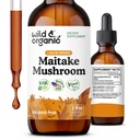 Silvestre &amp; Organic Maitake Mushroom Drops - Suplemento líquido de hongos para soporte inmunitario - Extracto de Maitake Tintura - Vegan, Azúcar &amp; Sin alcohol - 2 fl oz