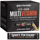 Liquid Multivitamin Drink Mix Vitamin Powder BCAA Won't Upset Your Stomach Daily Keto MultiVitamin for Hombre and Women Amino Acid Powder Fruit Punch Packet Multivitamin Powder Electrolytes