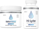 Hi-Lyte Keto K1000 Electrolyte Powder ¦ Hydration Powder Drink Mix ¦ Raw Mineral Flavor, No Stevia ← 50 Servings Н Plus Electrolyte Replacement Capsules for Rapid Rehydration