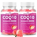 2 Pack CoQ10 Gummies 250mg, Plus Omega-3, Vitamin B3 & Zinc, Magnesium - High Absorption Coenzyme Q10 Supplements for Heart Health, Cellular Energy, & Antioxidant Support, 120 Count
