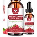 (2 Pack) Magnesium Glycinate Liquid Drops with Citrate & Taurate - High Absorption 1000mg Liquid Magnesium Complex with D3, GABA, L-theanine for Cognition, Muscle & Focus, Raspberry Flavor - 30mL