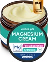 Venture Pal Magnesium Lotion, Topical Magnesium Cream for Sleep, Leg Cramps & Pain, Muscle Relax, Calma, Moisturizing Supplement with Coconut Oil, Shea Butter & Hyaluronic Acid, Safe for Kids
