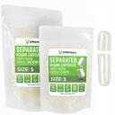 XPRS Nutra Vegan Tamaño 1 Cápsulas separadas - 100 Cápsulas vacías de alta calidad Separadas en bolsas - Píldoras 1 Vacío para relleno de suplementos de bricolaje