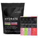 Sports Research® Hydrate Electrolytes Powder Packets - Sin azúcar y naturalmente saboreado con vitaminas, minerales y agua de coco - Asistencia Hidratación - 32 Packets - Variedad Pack