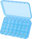 Organizador semanal Daviky 3 veces al día, gran caja de 7 días 3X al día con contenedor separado, caja de píldoras de viaje portátil para medicamentos, vitaminas, aceite de pescado y suplementos