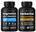 NutraChamps Complete Bone &amp; Metabolic Support : Magnesium Zinc D3 &amp; Berberine Duo