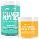 GOBIOTIX Fiber & Collagen Bundle: Peluquería, Skin, Gut Support - 30 Servidores Collagen, 35 Servidores Fiber