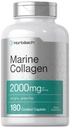 Horbäach Marine Collagen Peptides 2000mg Ø 180 Caplet Capsules Silencio Tipo 1 con Calcio Silencioso No GMO, Gluten Suplemento gratuito