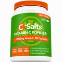 C-Salts Vitamina C Powder Suplemento - 100% Pura dosis alta Buffered Vitamin C Powder para Immune Support - Organic, Sugar-Free, Vegan, Non-GMO, Stomach-Friendly, Original 26 oz