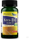 America Medic &amp; Science Xtra D3 Vitamina D 10,000 UI (250 mcg) Suplemento Cholecalciferol para Hombres &amp; Mujeres (60 Easy to Swallow Softgels) Mejor para Hueso, Salud del Corazón, Apoyo al Sistema Inmunitario, Función de Pulido