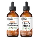 Wild &amp; Organic Immune Mushroom Tincture 4 fl oz &amp; Lion's Mane Tincture 4 fl oz