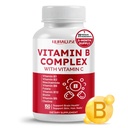 Vitamina B Complejo Vitamina B1, B2, 6,9,12 Niacina, con Vitamina C - Apoyo a la salud cerebral, niveles de energía, piel, pelo y uñas - Hecho y probado en los EE.UU.