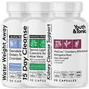 Total Body Cleanse Detox for Women &amp; Hombres to Flush Out Residual Waste & Excess Water Weight ¦ Colon Kidney Urinary Tract & Fluid Loss Support ¦ Diuretic Pills for Belly Bloat &amp; Swelling to Feel Lighter