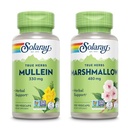 SOLARAY Mullein Leaf 330 mg y Marshmallow Root 480 mg - Wellness Bundle - Herbs High in Mucilage Soluble Fiber for Soothing Support - Vegan, Non-GMO, Lab Verified, 60-Day Guarantee, 200/100 VegCaps
